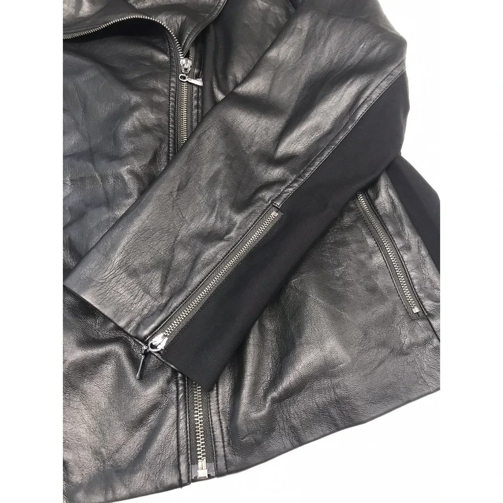 Chicos Jacket Womens Extra Large 3 Black Faux Leather Vegan Asymmetrical Moto